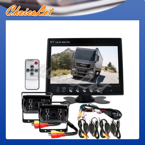 Wireless White Ccd Reversing Camera Kit Lorry Van Security Rear View Back Up Kit