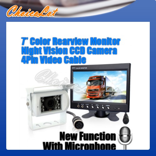 7" Dvd Vcr Tft Lcd Color Monitor For Car Reverse Rearview Backup Camera New