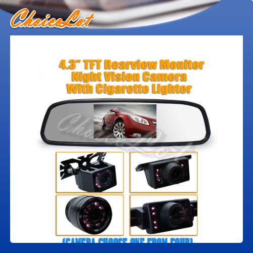 4.3" Inch TFT Car LCD Rear View Rearview DVD Mirror Monitor + Backup Camera Cam